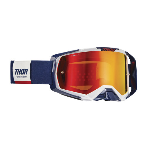 Thor Activate Goggles Navy/White w/Mirror Irridium Lens