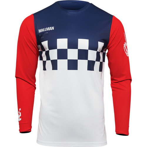 Thor 2024 Hallman Differ Cheq White/Red/Blue Jersey [Size:SM]