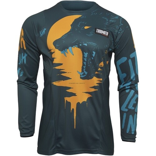 Thor 2022 Pulse Counting Sheep Teal/Tangerine Youth Jersey [Size:MD]