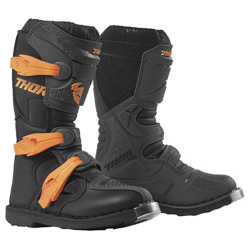 Thor 2023 Blitz XP Charcoal/Orange Youth Boots [Size:4]