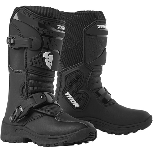 Thor 2023 Blitz XP Mini Black Kids Boots [Size:10]