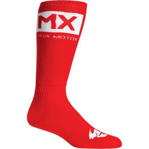 Thor MX Solid Red/White Youth Socks