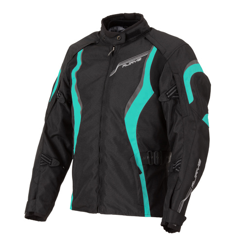 Rjays Athena Black/Aqua Womens Textile Jacket [Size:8]