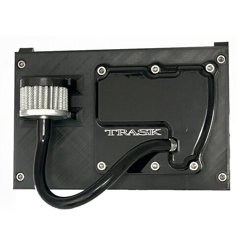 Trask Performance TP-TM-2041BK CheckM8 Vented Transmission Top Cover Black for Milwaukee-Eight Touring 17-Up/Softail 18-Up