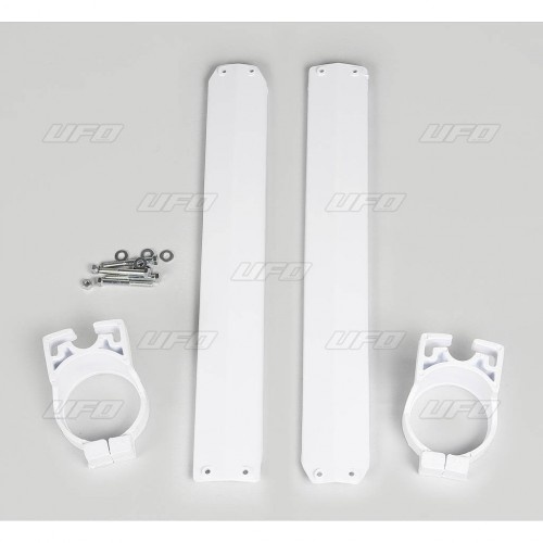 UFO Fork Slider Protectors White for Yamaha YZ125/YZ250 1989