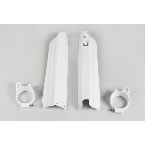 UFO Fork Slider Protectors White for Yamaha YZ125/YZ250 96-04/YZF/WR250F 01-04/YZF400 98-99/WRF400 98-02/YZF/WRF426 00-02/YZF/WR450F 03-04