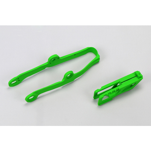 UFO Chain Guide & Swingarm Chain Slider Kit Green for Kawasaki KX250F 09-16/KX450F 09-15