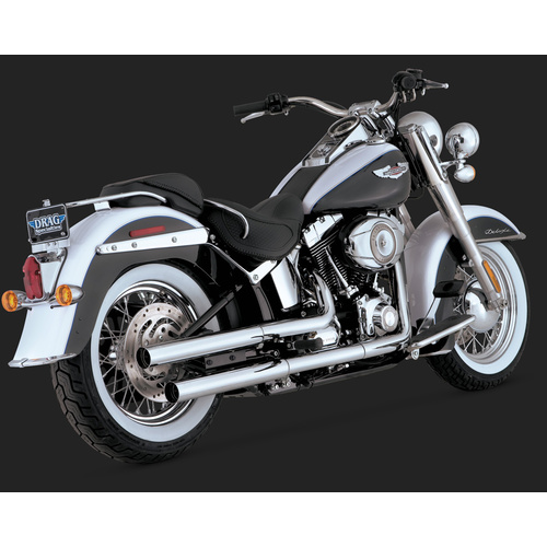 Vance & Hines V16833 Straightshots HS Slip-On Mufflers Chrome for Softail FLS/FLSTN 05-07