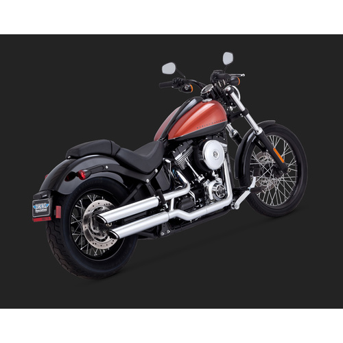 Vance & Hines V16835 Twin Slash 3" Slip-On Mufflers Chrome for Softail V16835 Twin Slash 3" Slip-On Mufflers Chrome for Softail 07-17/Rocker/Breakout 