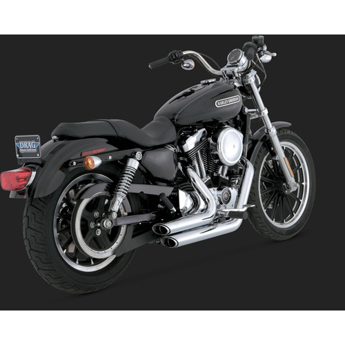 Vance & Hines V17219 Shortshots Staggered Exhaust Chrome for Sportster 04-13 (04-06 Models Need V16925 O2 Sensor Bungs)