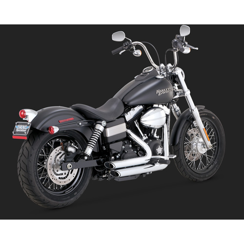 Vance & Hines V17327 PCX Shortshots Staggered Exhaust Chrome for Dyna 12-17 (excludes Switchback)