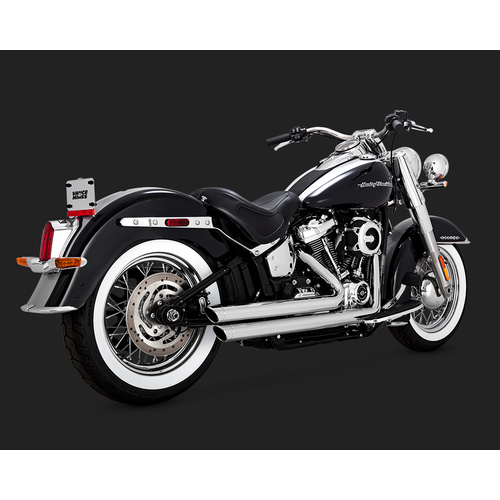 Vance & Hines V17941 Big Shots Staggered Exhaust Chrome for Softail 18-Up (excludes FXDR/FXBR/FLFB)