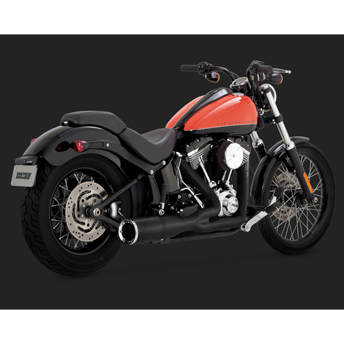 Vance & Hines V46543 Hi-Output 2-1 Short Exhaust Black for Softail 86-17 (excludes Rocker/CVO 2009 & FXSB/FXSE)