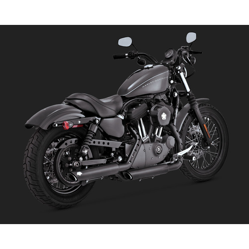 Vance & Hines V46861 Twin Slash 3" Slip-On Mufflers Black for Sportster 14-22