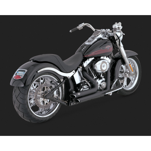 Vance & Hines V47221 Shortshots Staggered Exhaust Black for Softail 86-11 (86-06 Models need V16925 O2 Sensor Bung)