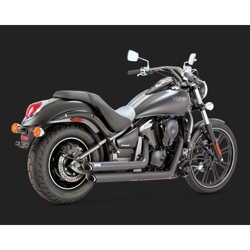 Vance & Hines V48397 Twin Slash Staggered Exhaust Black for Kawasaki VN900 Classic/LT/Custom 06-15