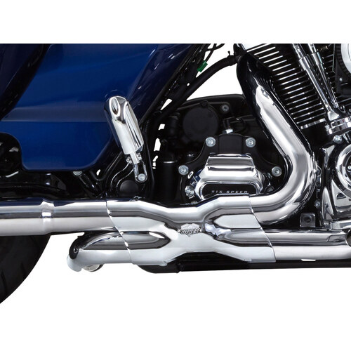 Vance & Hines VH-16371 Power Duals Right Side Tuck & Under Headers Chrome for Touring 17-Up