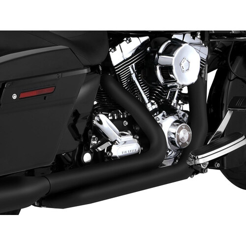 Vance & Hines VH-46752 Dresser Duals Right Side Tuck & Under Headers Black for Touring 09-16