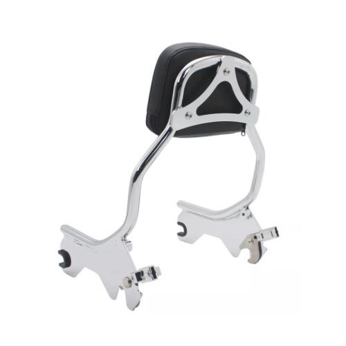 Quick Detachable Sissy Bar & Pad Chrome Kit (inc Docking Hardware) suits Softail Models FXFB FXFBS Fatbob 18-up