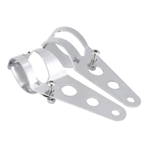 Headlight Universal Mount Bracket Fork Ear Style Chrome 27-36mm