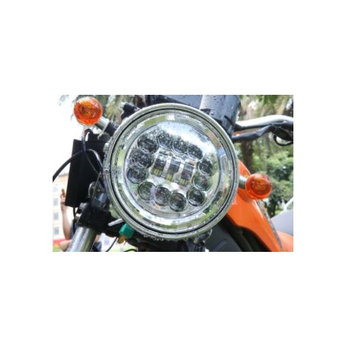 Headlight LED 90w Chrome Face Suit Most 7" - Softail Heritage & Fatboy Fl, Touring Flt & Indian Models Sale 1/2 Price Special till sold out