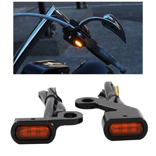 Twin Power Universal Billet Under Control Turn Signals Black with Amber Lens Fits Sportster 2004-Later Models 