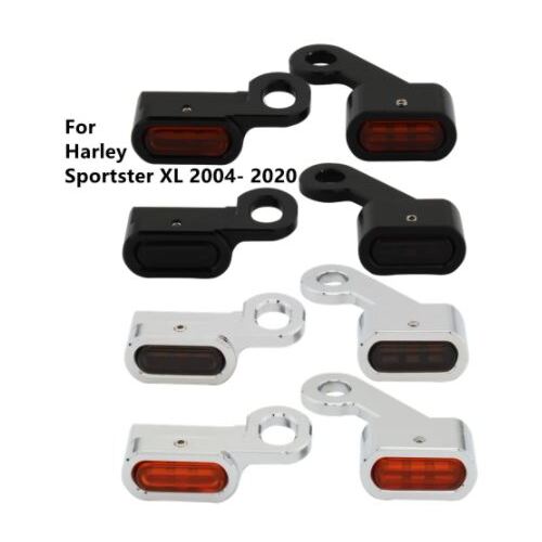 Twin Power Under Perch Turn Signals Black w/Amber Lens for Sportster Models 2004-Later (E Marked) 