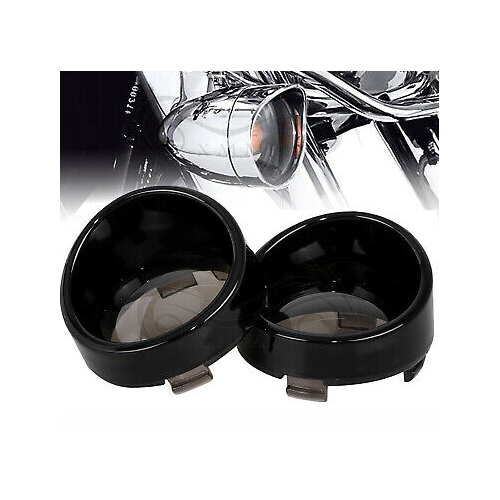 Twin Power Bullet Turn Signal Deuce Style Smoked Lens with Black Bezel Custom Use