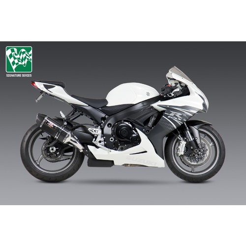 Yoshimura Signature Series Alpha Stainless Slip-On Muffler w/Carbon Sleeve/Carbon End Cap for Suzuki GSX-R600/750 11-20