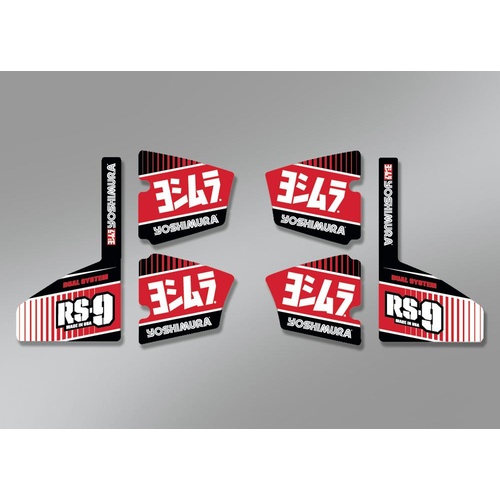 Yoshimura Muffler Badge Decal Set for RS-9 Mufflers (6 Piece)