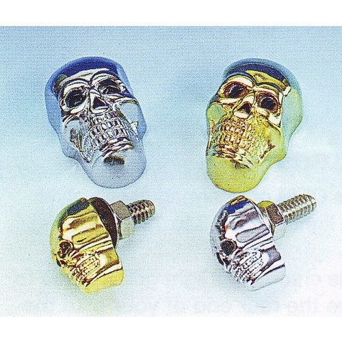 Zodiac Z011449 Bad Bones Studded Skull Krommet Large Chrome w/Plain Eyes (Each)