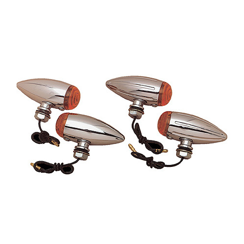 Zodiac Z162414 Mini Bullet Marker Light Grooved Amber (Pair)